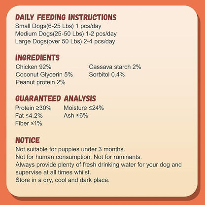 Dog Treats Chicken Sausages, Natural Chicken Jerky Training Treats with Glucosamine, Chondroitin, MSM and Taurine, Low Fat Soft Chewy Snacks for Small Medium Dogs, 10.6 oz