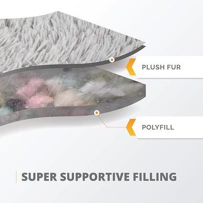 Friends Forever Luna Donut Cat Bed Cave, Soft Faux Fur Hooded Blanket Dog Couch For Indoor Pet, Fluffy Calming Plush Shag, Cozy Round Cushion, Machine Washable Cuddler, Self Warming, Grey