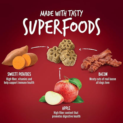 Fruitables Dog Treats, Apple Bacon Flavored | Low Calorie | Training Treats | Wheat-Free | 5oz Pack of 4