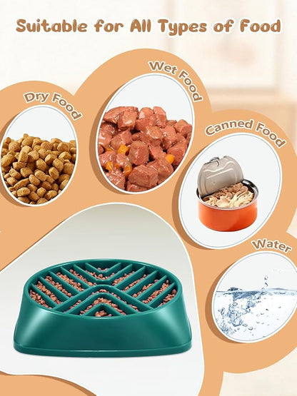 KASBAH Slow Feeder Dog Bowls Large Breed, Holds 5 Cups Wet or Dry Food for Large and Medium Dogs,Puzzle Maze for Fast Eaters,Square Base,Non-Slip, Made Without BPA,Helps Prevent Bloat & Aid Digestion