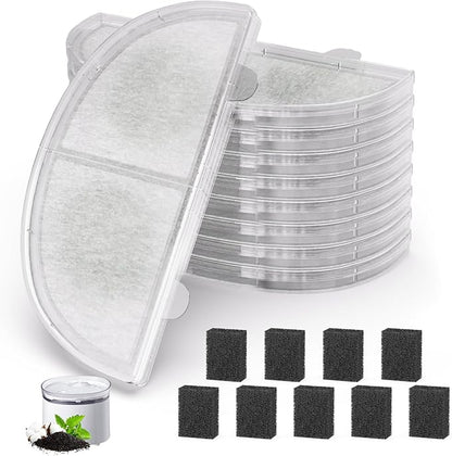 9 Pack Cat Water Fountain Filter, Replacement Filters for WF20/CF20 Wireless Pumps Cat Water Fountain,Triple Filtration System (9 Pcs Sponges)