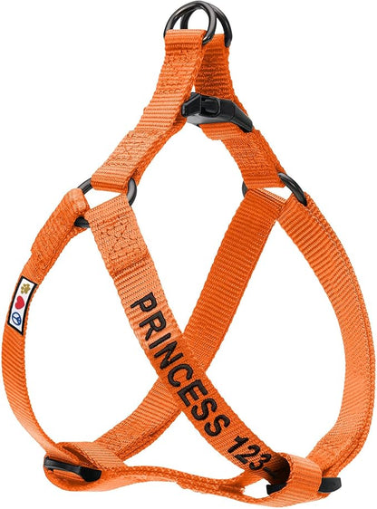 Pawtitas Personalized Dog & Puppy Harness Small Orange Custom ID Tag Adjustable No Pull Vest