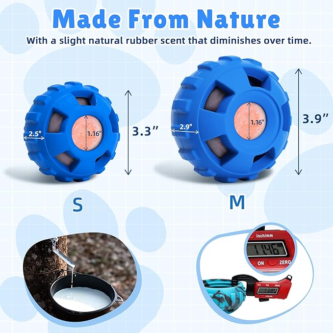 Dog Enrichment Toys to Keep Them Busy, Interactive Dog Toys -Slow Feeder Training to Relieve Boredom and Anxiety, Frozen Treat Dispenser for Small Dogs,Natural Rubber & Dishwasher Safe,Navy,S