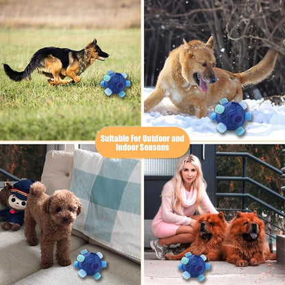 Dog Snuffle Ball-Interactive Puzzle Dog Toys Encourage Natural Foraging Skills Slow Feeder for Training and Stress Relief, Cloth Strip Hiding Food Chew Toys for Any Size Dogs