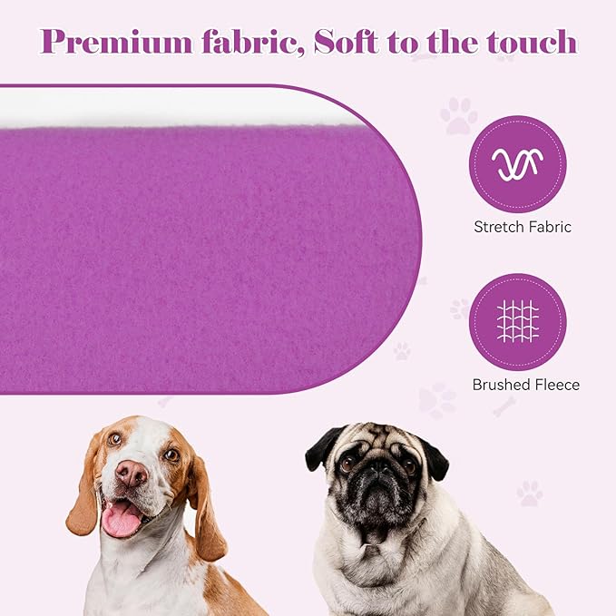 Purple Dog Hoodie Sweatshirt with Pocket - Soft Brushed Fleece Dog Clothes for Small Dogs (XS)