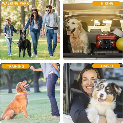 Dog Treat Pouch, 3 Ways to Wear Treat Pouches for Pet Training, Dog Training Treat Pouch with Waist Belt Shoulder Strap, Poop Bag, Collapsible Bowl, Dog Training Clicker