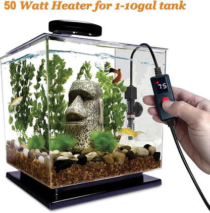PULACO 50 Watt Small Aquarium Betta Heater for 1-10 Gallon Tank