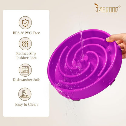 JASGOOD Slow Feeder Dogs Bowl for Large Medium Dogs,Anti-Gulping Pet Slower Food Feeding Bowls Stop Bloat,Preventing Choking