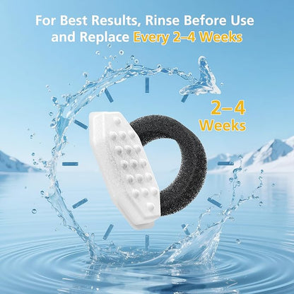 50 Pack Cat Fountain Replacement Filters for Rellaty & Neareal Stainless Steel 108oz/3.2L Adjustable Water Flow Pet Water Fountain(25 Filters & 25 Sponges)