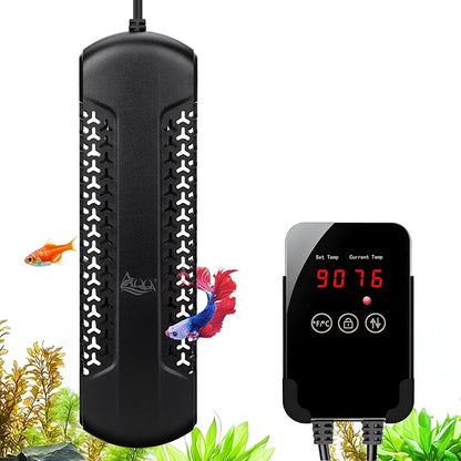 AQQA Aquarium Heater 1200W for Large Fish Tanks 170-290 Gallon Submersible Pond Heater with Overheat & Dry-Run Intelligent Protection System for Freshwater and Saltwater (1200W for 170-290Gal)