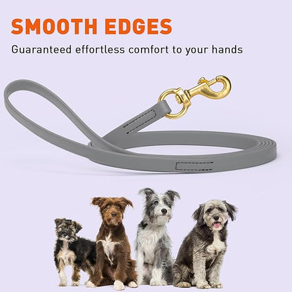 Viper Biothane K9 Working Dog Leash Waterproof Lead for Tracking Training Schutzhund Odor-Proof Long Line with Solid Brass Snap for Puppy Medium and Large Dogs, 10ft Battleship Gray