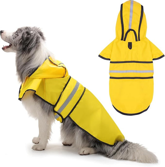 Paiaite Dog Raincoat: Hooded Slicker Poncho, Durable Waterproof Jacket with Reflective Stripes for Safety, Convenient Leash Hole Adjustable Fit, Perfect for Small, Medium Large Dogs Purple M