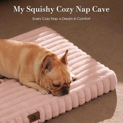 Dog Beds for Large Sized Dog, Orthopedic Pet Bed with Waterproof Lining, Soft Short Plush Surface & Egg Crate Foam, Machine Washable Pet Bed with Removable Cover & Anti Slip Bottom