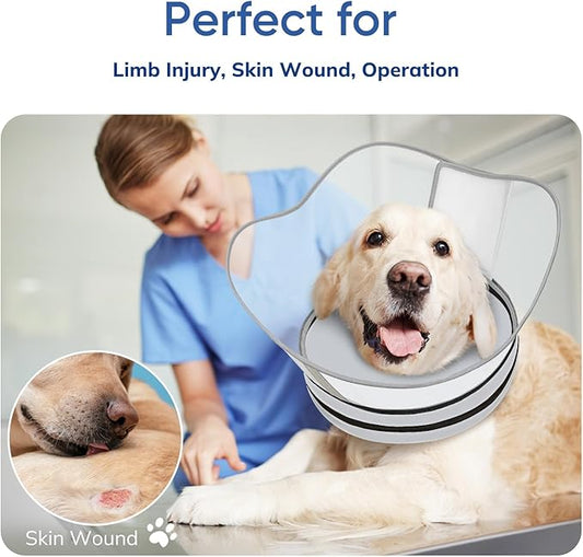 Supet Raised Sponge Dog Cone Collar Alternative After Surgery, Soft Dog Cone for Small Medium Large Dogs to Stop Licking, Pet Neck Donut Collar After Surgery