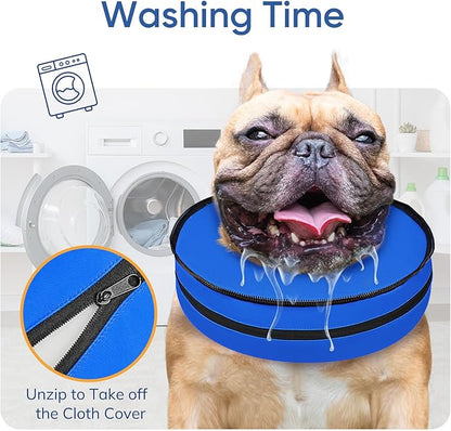 Supet Raised Sponge Dog Cone Collar Alternative After Surgery, Soft Dog Cone for Small Medium Large Dogs to Stop Licking, Pet Neck Donut Collar After Surgery