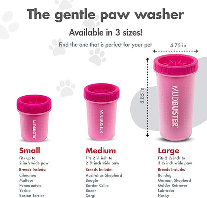 Dexas MudBuster Portable Dog Paw Cleaner, Pink Large Pet Supplies and Accessories