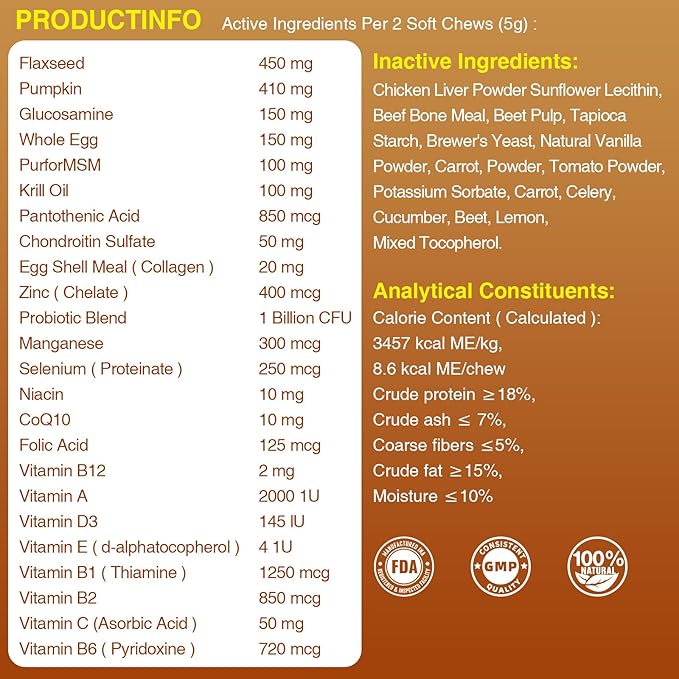 Multivitamin for Dogs - All-in-One Daily Supplement | Supports Joint, Heart, Skin, Digestion, Immune System & Liver Health (120 Chews Chicken)