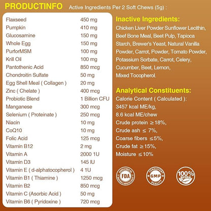 Multivitamin for Dogs - All-in-One Daily Supplement | Supports Joint, Heart, Skin, Digestion, Immune System & Liver Health (120 Chews Chicken)