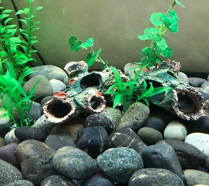 DoubleWood 3 PCS Decaying Trunk Betta Fish Ornament Driftwood Resin Crafts for Aquarium Decoration Fish Tank Wood With Holes & Caves