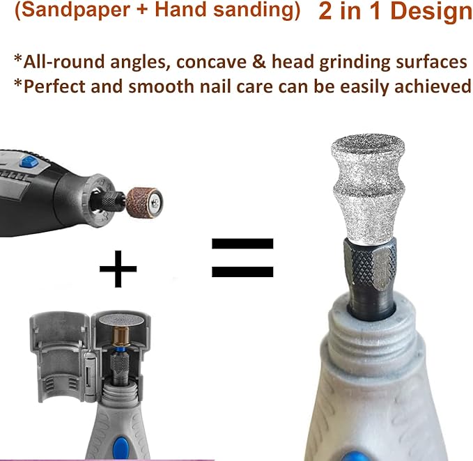 Diamond Dog Nail Grinder for Dremel, Diamond Sanding Drums, Diamond Rotory Bit for Dogs&Pets Nail Care, 1/8'' Nail Dremel Tool for Dogs, for Animals Nail Care & Home Grinder Tools