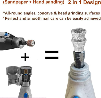 Diamond Dog Nail Grinder for Dremel, Diamond Sanding Drums, Diamond Rotory Bit for Dogs&Pets Nail Care, 1/8'' Nail Dremel Tool for Dogs, for Animals Nail Care & Home Grinder Tools