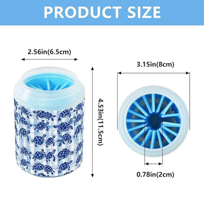 Dog Paw Cleaner Cups for Dogs Pets Foot Washer Paw Scrubber for Medium Small Cats Dogs Cleaning Cup Blue Sea Turtle Tie Dye