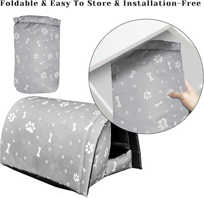 Fhiny Stray Cats Shelter, Waterproof Outdoor Cat House Foldable Warm Pet Cave for Winter Wild Animal Tent Bed Anti-Slip Kitten Cave for Feral Cat Dog Puppy Weatherproof Grey
