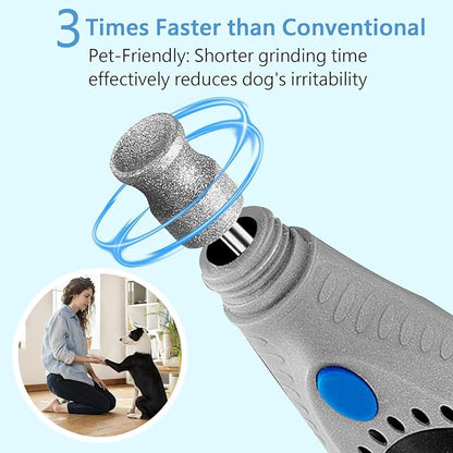 RIUORKIE Diamond Rotary Nail Grinder Bits for Dog, 1/8" Diamond Dog Nail Grinder Attachment Attachment for Dremel Replacement Heads Pets Nail Care Clippers for Medium Large Dogs.