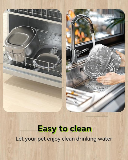 Wireless Cat Water Fountain Stainless Steel,135floz/4L Battery Operated Automatic Pet Fountain,Cordless Cat Water Dispenser Pet Drinking Water Fountain for Multicat Cats Dog Outdoor