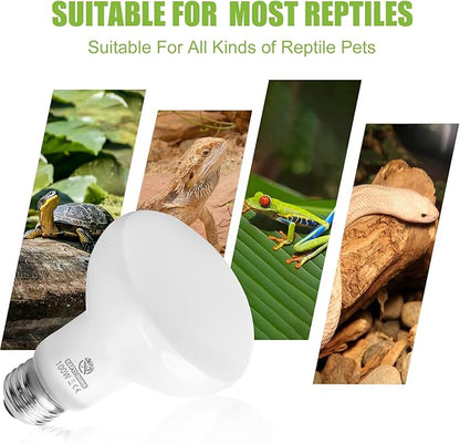 REPTI HOME Reptile Heat Lamp Bulbs, Simulate Natural Sunlight Heat Light Bulb, 2 Pack 100W Amphibian Terrarium Basking Spot Lamp for Reptile, Bearded Dragon, Lizard, Turtle, Snake