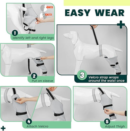 Dog Rear Leg Sleeve to Prevent Licking - Single Recovery Sleeve for Back Hind Leg, Wound Recovery After Surgery for Torn ACL/CCL TPLO Surgery