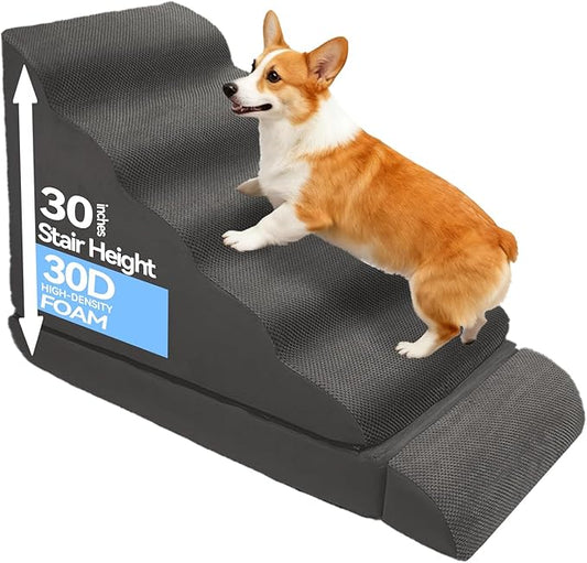 Dog Stairs & Steps for High Beds 30-36 Inches Tall for Small Dogs, LitaiL Pet Stairs/Steps for Beds 30 Inches High, Non-Slip Dog Ramps for Older Cats