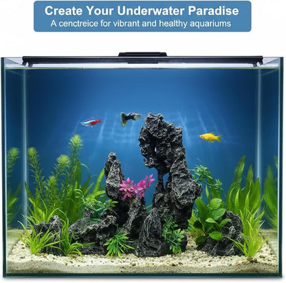 J-star Large Aquarium Rock Mountain Decor – Realistic Resin Landscape Ornament for Fish Tanks – Enhances Underwater Scenery, Easy to Clean, Safe for Fish