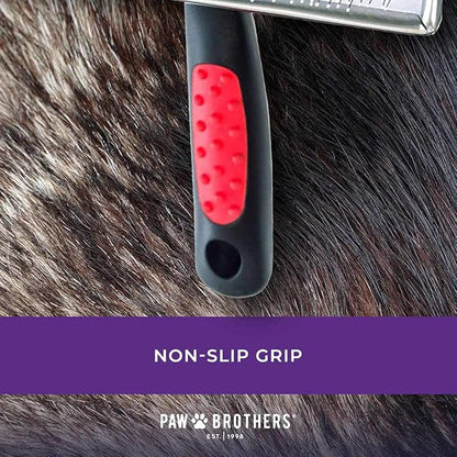 Ryan's Pet Supplies Paw Brothers Soft Flat Slicker Brush for Dogs, Grooming Brush Small and Medium Dogs, Coated Tips, Gentle on Skin, Maximum Coverage, Medium