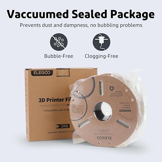 ELEGOO PLA Plus Filament 1.75mm Gray 2KG, PLA+ Tougher and Stronger 3D Printer Filament Pro Dimensional Accuracy +/- 0.02mm, 2 Pcs 1kg Spool(2.2lbs) Fits for Most FDM 3D Printers
