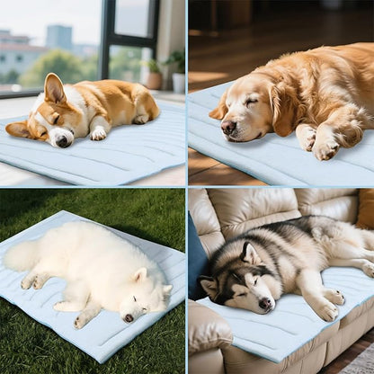 BECEMURU Dog Cooling Mat, Thickened Soft Pet Cooling Pad for Summer, 36"x23" Pet Bed for Crate Kennel Sofa, Q-MAX＞0.45, Non-Gel Coolness, Machine Washable & Durable - Keep Pet Cool and Comfortable