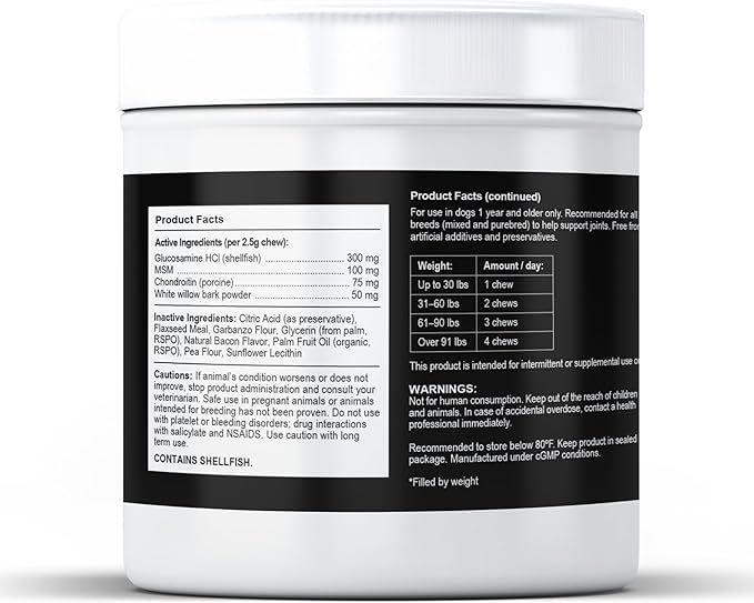 Embark Joint Supplement for Dogs – Glucosamine, Chondroitin, Hip and Joint Supplement, Supports Joint Health– Vet-Formulated with All-Natural Ingredients – 90 Soft Chews for Small and Large Breed Dogs