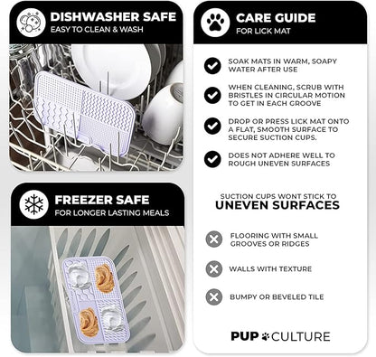 Pup Culture Dog Lick Mat for Dogs (2 Pack), Feeding Pad for Anxious Pets Plus 4 Different Puzzles for Mental Stimulation for Dogs - Supports Mental, Dental, and Digestive Health - Heavy Duty