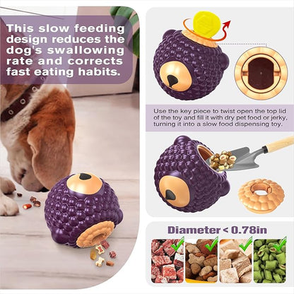 3 in 1 Large-Size Raspberry Dog Fillable Lick Treat Toy,Long-Lasting Ultimate Boredom Buster, Kibble Dispenser Food Ball & Dogs Chew Toys BPA-Free