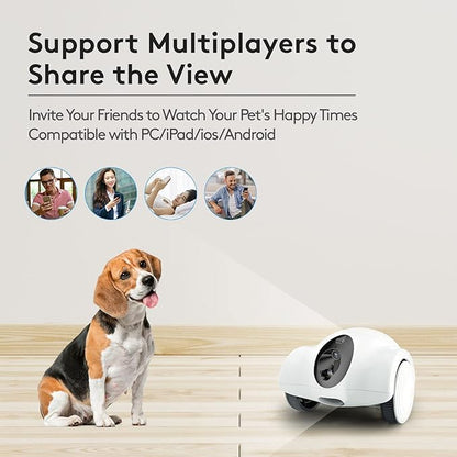 Pet Cameras with Phone App 15 Days Long Standby Pet Robot for Dog Treat Dispenser Feeder 1080P Full HD Dog Robot Camera 360°Move Freely 2-Way Audio (2.4GHz WiFi ONLY (N0 5GHz/Bluetooth)