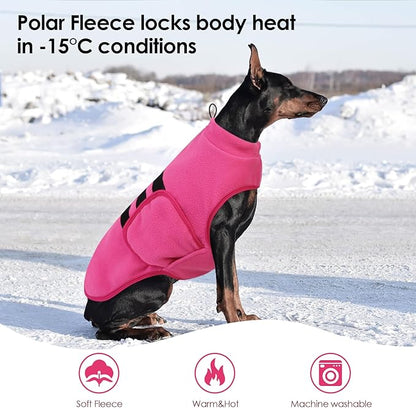 Dog Sweater,Adjustable Dog Sweaters for Small, Medium and Large Dogs Boys Girls, Dachshund Chihuahua Fleece Dogs Sweater(Pink,M)