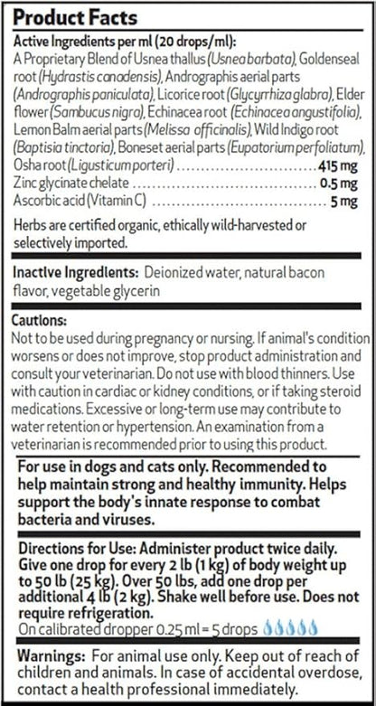 Pet Wellbeing Immune Sure for Dogs - Supports Normal Immune Defenses, Gut Flora Balance, Andrographis, Echinacea, Vitamin C, Zinc - Veterinarian-Formulated Herbal Supplement 2 oz (59 ml)