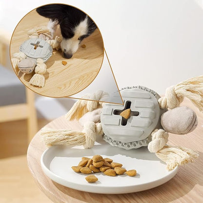 Dog Toys, Multi-Function Chew Toy for Teeth Cleaning, Food Dispensing Toys Medium, Large Dogs (Turtle, Grey)