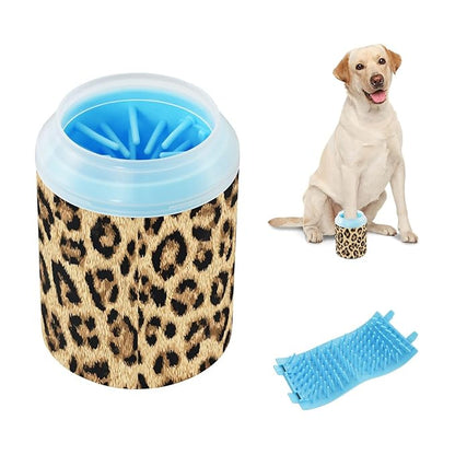 Dog Paw Cleaner Mudbuster Dog Foot Washer for Small Medium Large Dogs Cats Premium Pet Supplies Classical Leopard Print