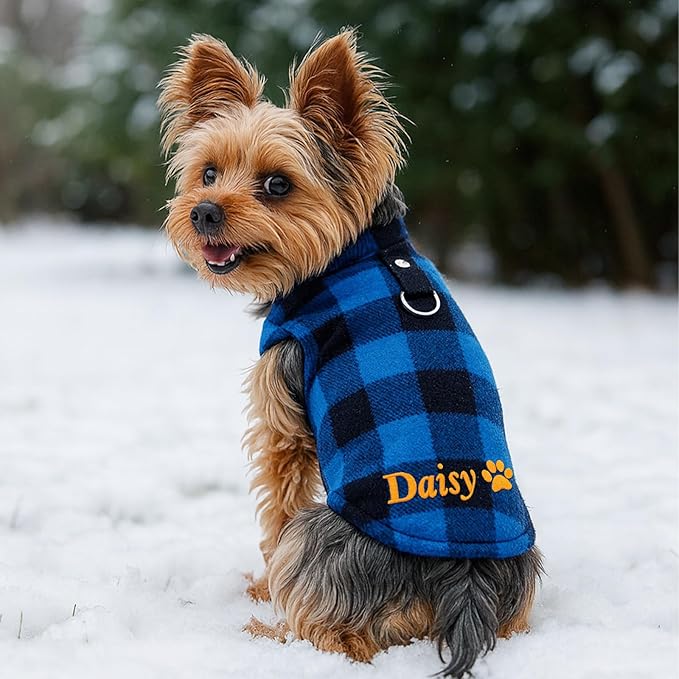 Personalized Dog Fleece Vest, Custom Embroidered Name Warm Winter Dog Clothes for Puppy Small Medium Large Dogs, 2025 for Pet Lovers Dogs Mom