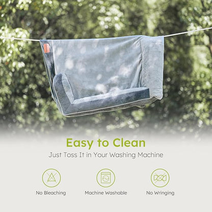 XXL Dog Bed for Extra Large Dogs, Giant Orthopedic Dog Beds with Cooling Gel Memory Foam, Waterproof Pet Bed with Removable Washable Cover, 53" Pet Sofa Bed Velvet with Bone Toy, Dark Gray