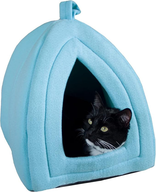 Cat House Indoor Cat Bed with Removable Foam Cushion, Plush Cat Tent Bed for Small Pets, Comfortable Cozy Hideaway for Cats, Kittens, Rabbits, Guinea Pigs, Ferrets, Hedgehogs, by PETMAKER
