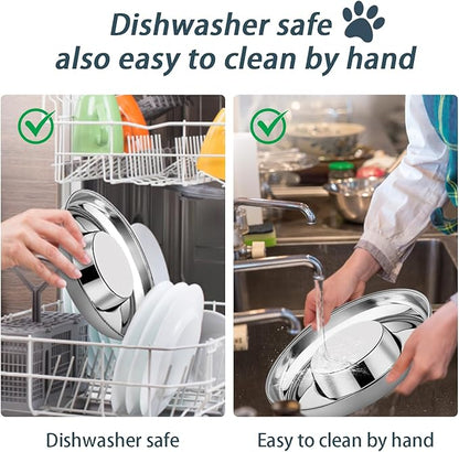 2 Pack Stainless Steel Puppy Bowls, Small Dog Bowls for Food and Water, Puppy Slow Feeder Whelping Weaning Dishes for Multiple Puppies Kittens Supplies