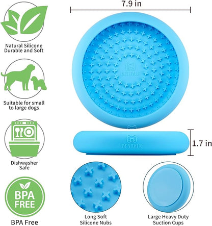 Dog Lick Bowl, Bestalk Anxiety Relief Slow Feeder Dog Lick Mat Treat Dispenser, Non-Slip Dogs Licking Bowl Enrichment Toys, BPA Free Silicone, Dishwasher Safe