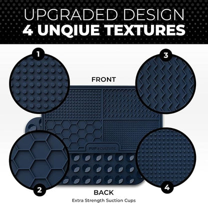 Pup Culture Dog Lick Mat for Dogs (2 Pack), Feeding Pad for Anxious Pets Plus 4 Different Puzzles for Mental Stimulation for Dogs - Supports Mental, Dental, and Digestive Health - Heavy Duty